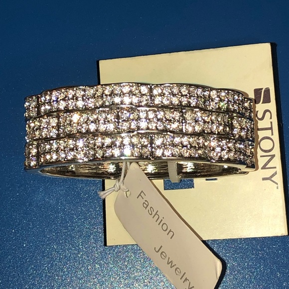 Silver Rhinestone Bangle - Picture 3 of 5